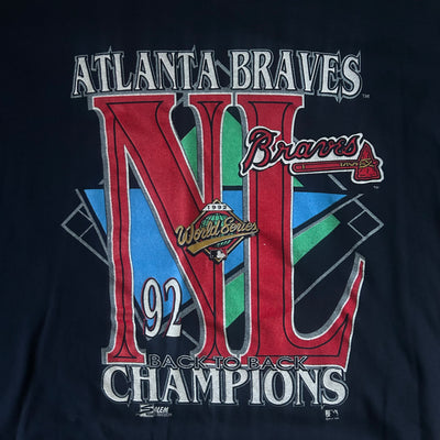 Vintage Navy Blue 1992 National League Braves Tee