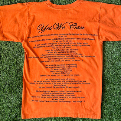 Vintage Obama Yes We Can Orange Tee