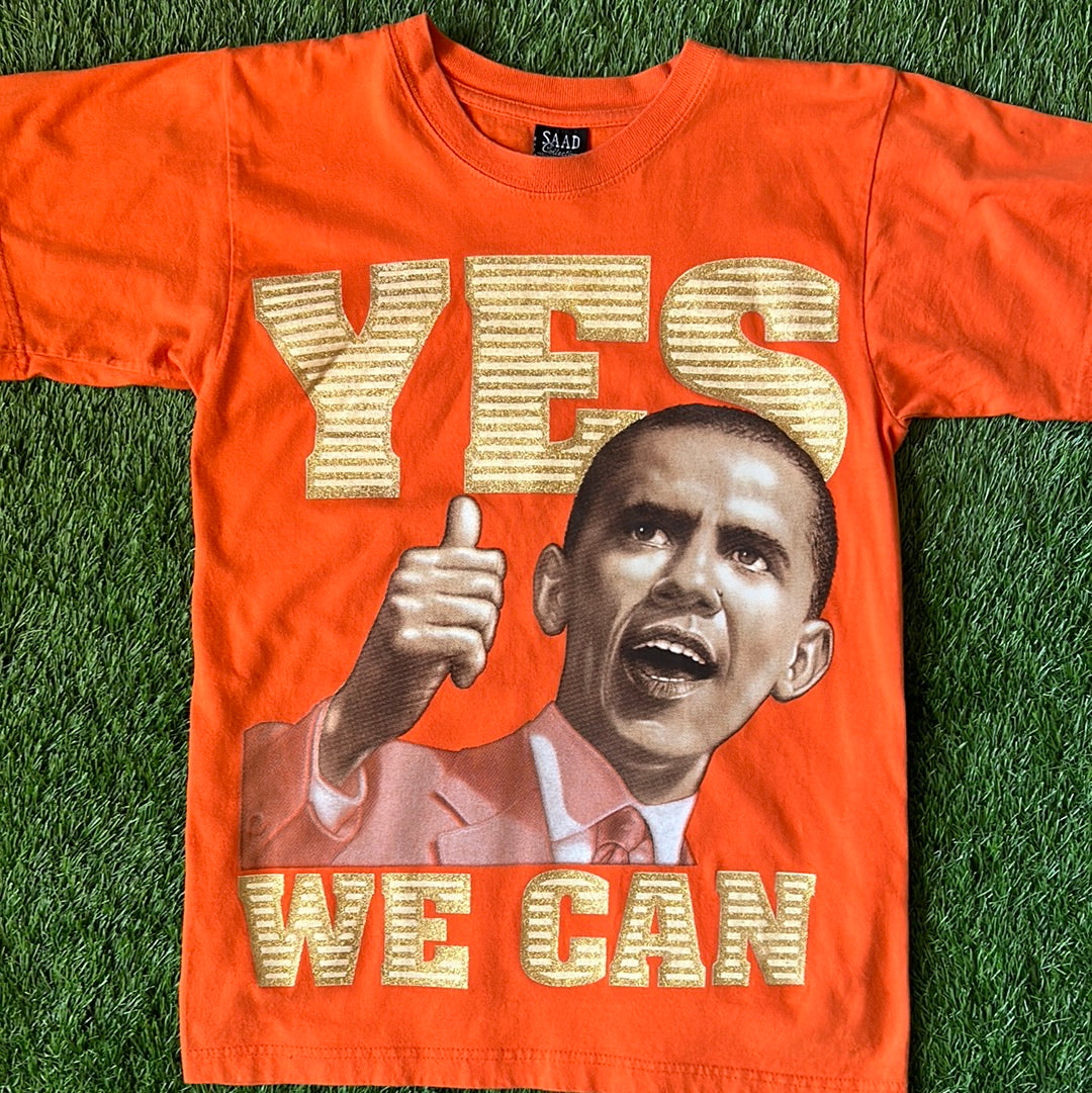 Vintage Obama Yes We Can Orange Tee