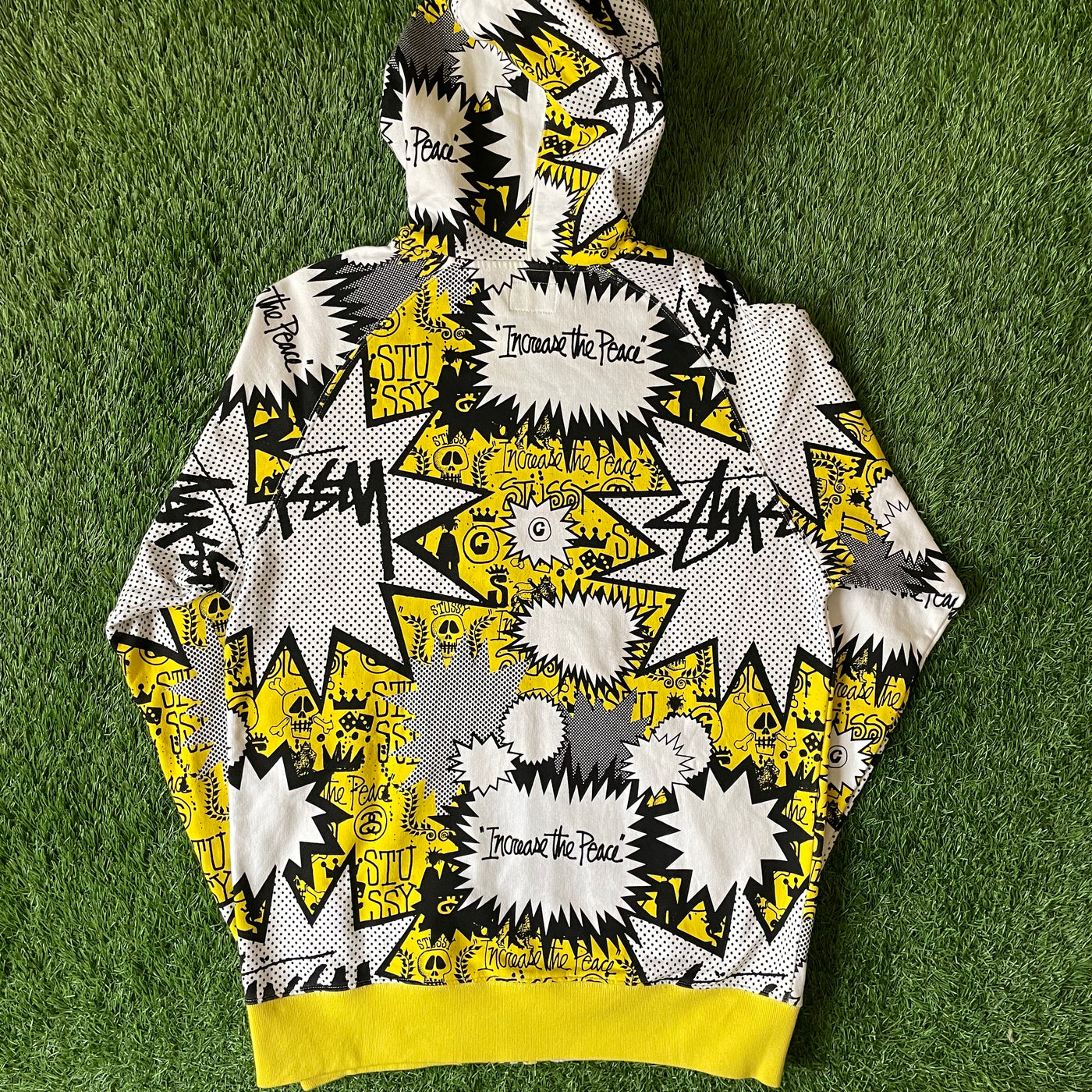 Vintage Stussy Increase the Peace Yellow Jacket