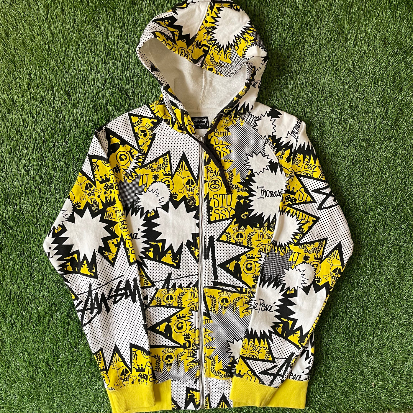 Vintage Stussy Increase the Peace Yellow Jacket