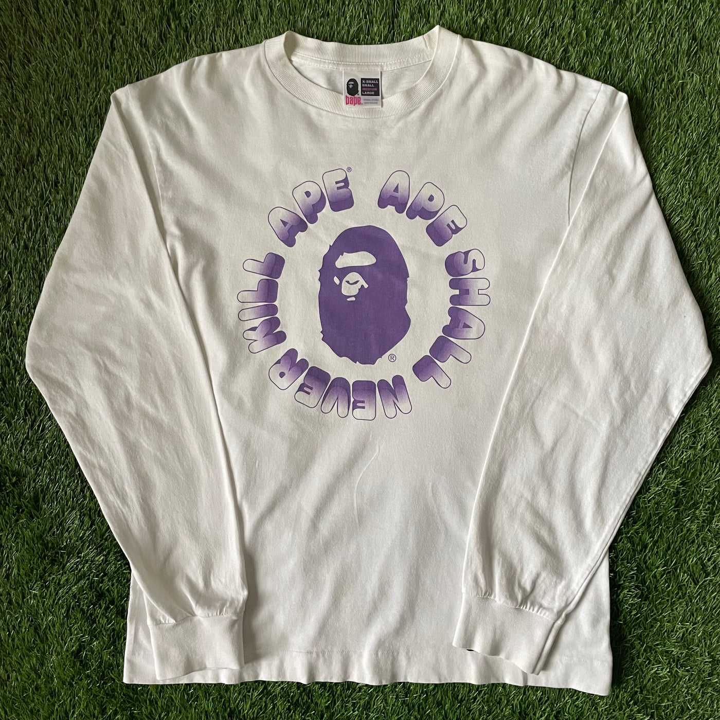 Bape Ape Shall Never Kill Ape Long Sleeve Purple Tee